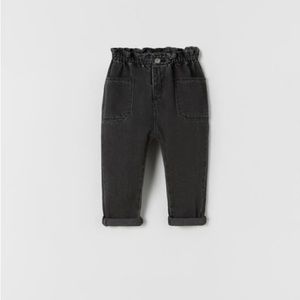 Zara Paper Bag Jeans Black